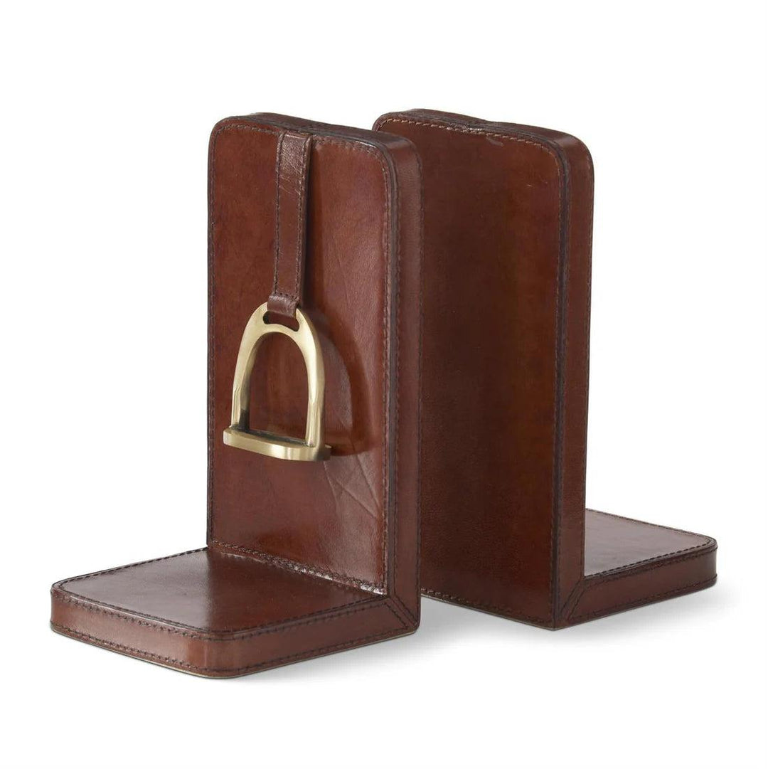 9.5" Leather Stirrup Detail Bookends (Set of 2)-Home/Giftware-Kevin's Fine Outdoor Gear & Apparel