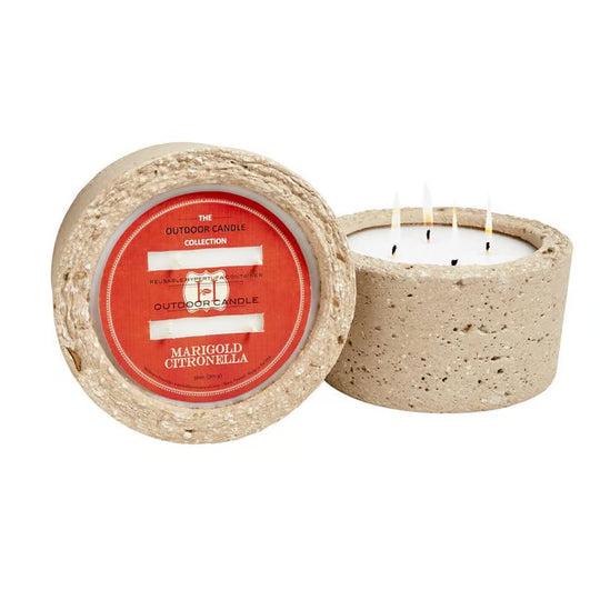 Hillhouse Naturals 32 oz Outdoor Candle in Hypertufa Pot-Home/Giftware-Citronella Marigold-Kevin's Fine Outdoor Gear & Apparel