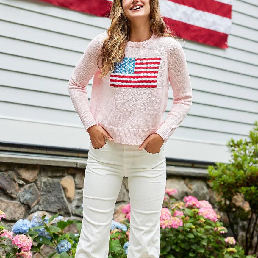 Sail to Sable Blush Cropped Flag Sweater-Women's Clothing-S-Kevin's Fine Outdoor Gear & Apparel