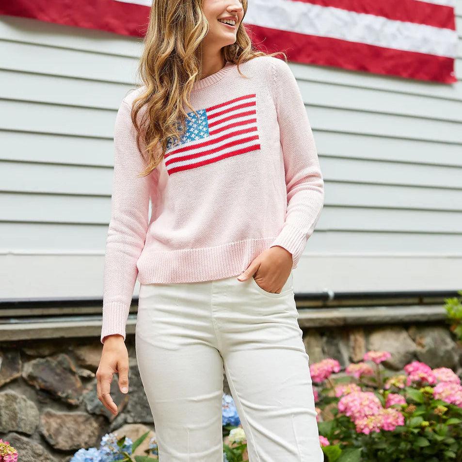 Sail to Sable Blush Cropped Flag Sweater-Women's Clothing-Kevin's Fine Outdoor Gear & Apparel