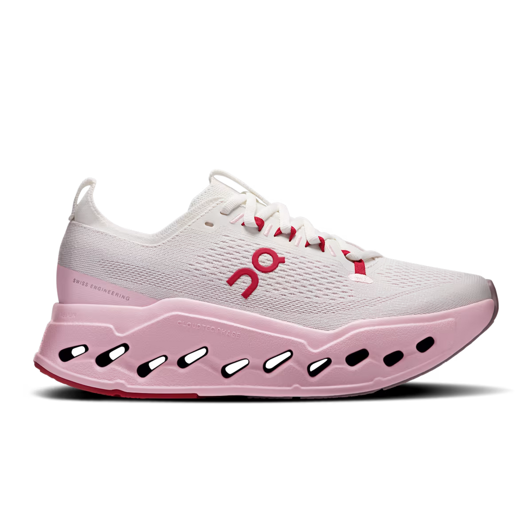 On Running Women's Cloudsurfer Max Shoes-Women's Footwear-Ivory | Peony-6-Kevin's Fine Outdoor Gear & Apparel