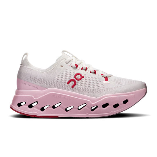 On Running Women's Cloudsurfer Max Shoes-Women's Footwear-Ivory | Peony-6-Kevin's Fine Outdoor Gear & Apparel
