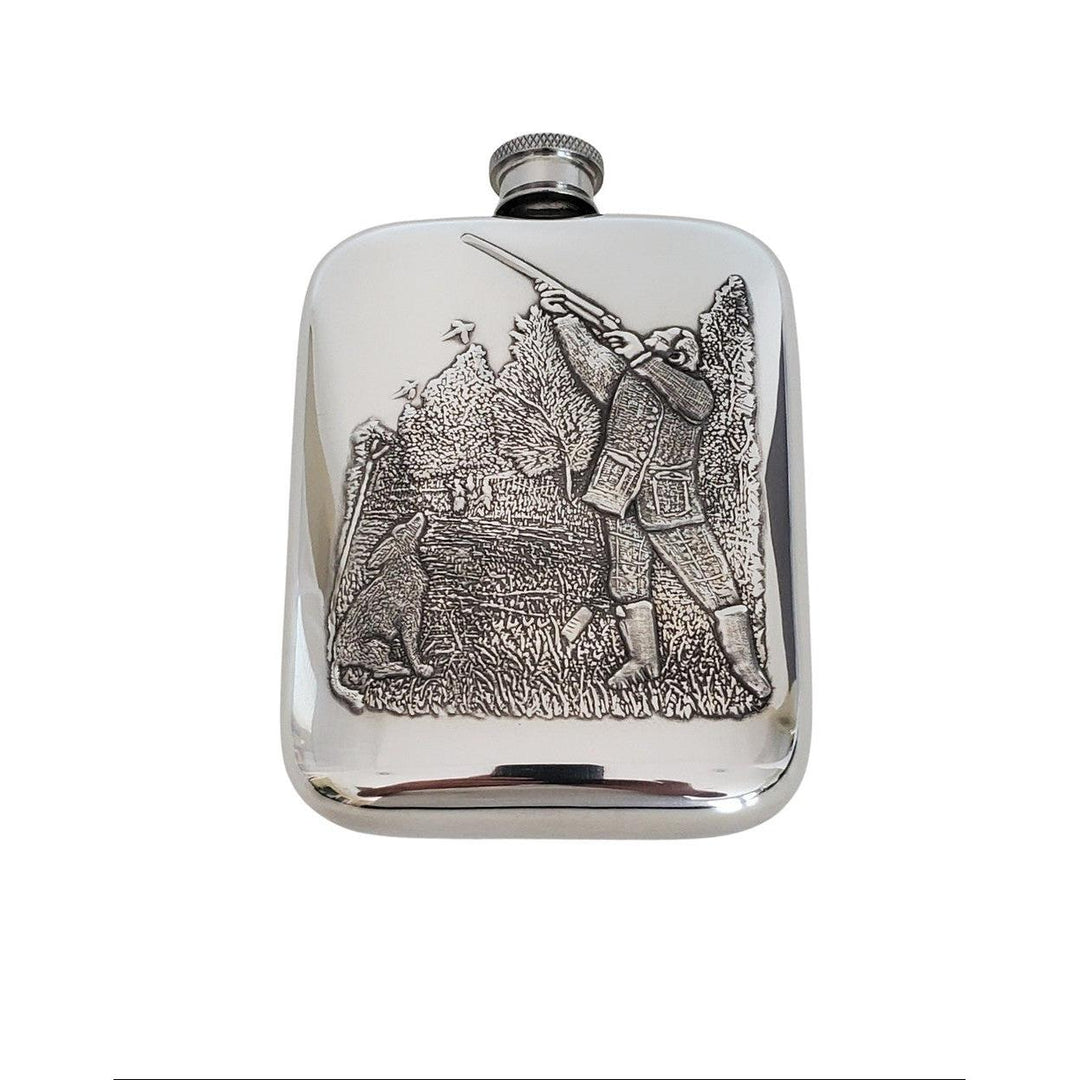 English Pewter 6 oz Hunting Scene Flask-Home/Giftware-Kevin's Fine Outdoor Gear & Apparel