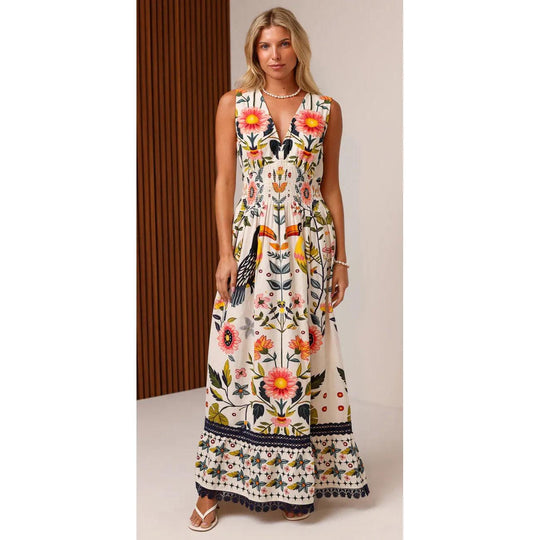 Shore Gracie Maxi Dress-Women's Clothing-Birdsong Blossom-XS-Kevin's Fine Outdoor Gear & Apparel