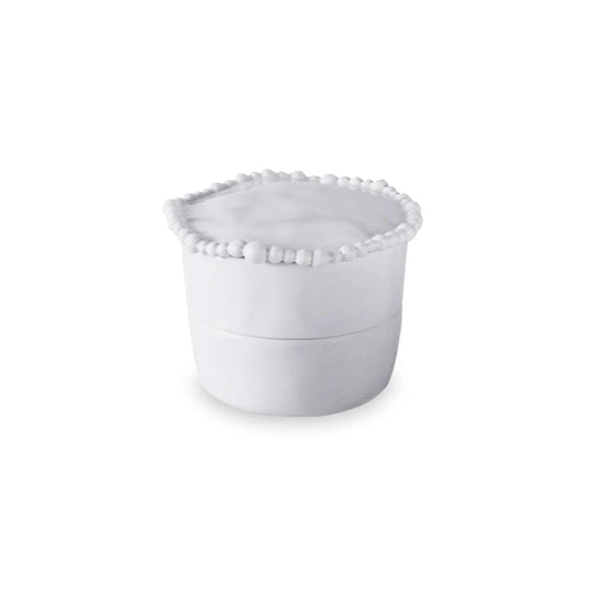 Beatriz Ball Vida Alegria White Stackable Salt-Pepper Cellar with Lid-Home/Giftware-Kevin's Fine Outdoor Gear & Apparel