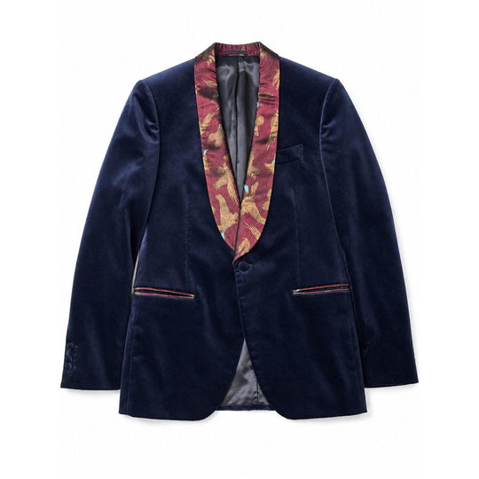 Kevin's Finest Men's Velvet Dinner Jacket-Men's Clothing-Garnet Gamebird Lapel-40-Regular-Kevin's Fine Outdoor Gear & Apparel