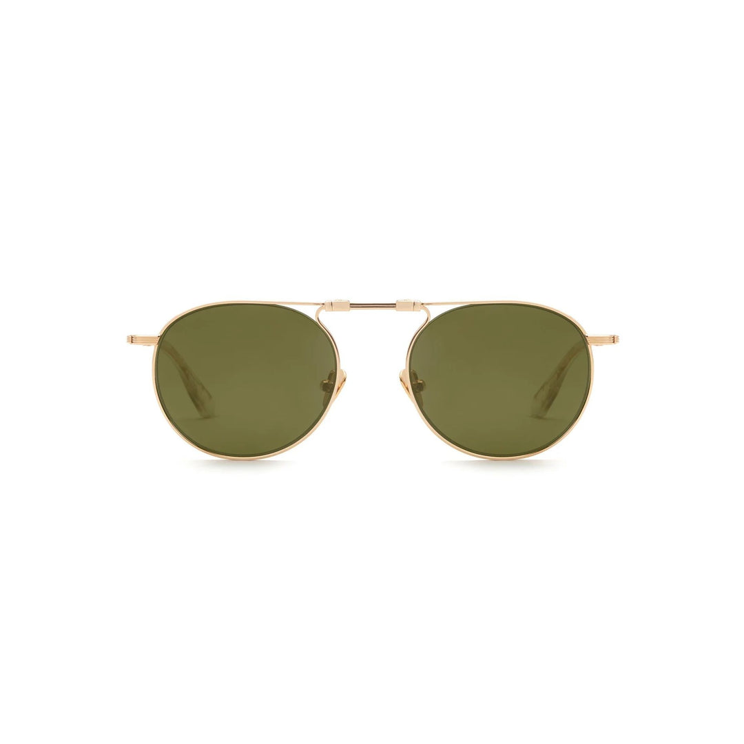 Krewe " Rampart Fold " Sunglasses-Sunglasses-18K + Crystal Polarized-Green Grass (P)-Kevin's Fine Outdoor Gear & Apparel