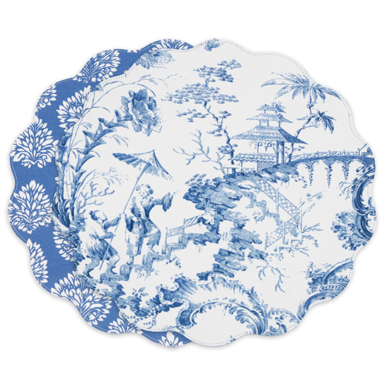 Beatriz Ball Vida Chinoiserie Round 15.5" Round Placemats (Set of 4)-Home/Giftware-Kevin's Fine Outdoor Gear & Apparel
