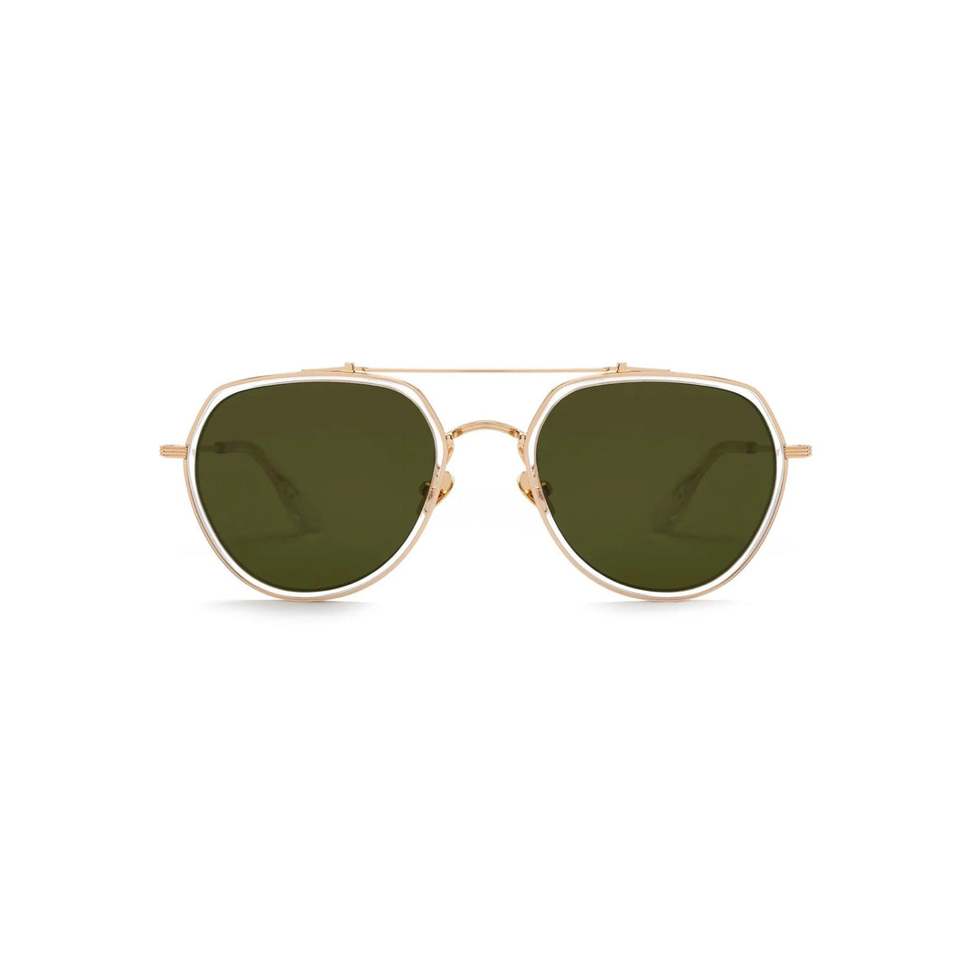 Krewe "Baker" Sunglasses-Sunglasses-Crystal 24K Titanium-Grass Green (P)-Kevin's Fine Outdoor Gear & Apparel