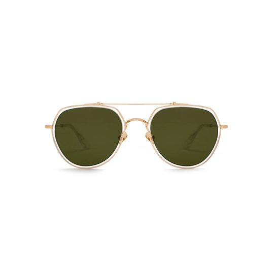 Krewe "Baker" Sunglasses-Sunglasses-Crystal 24K Titanium-Grass Green (P)-Kevin's Fine Outdoor Gear & Apparel