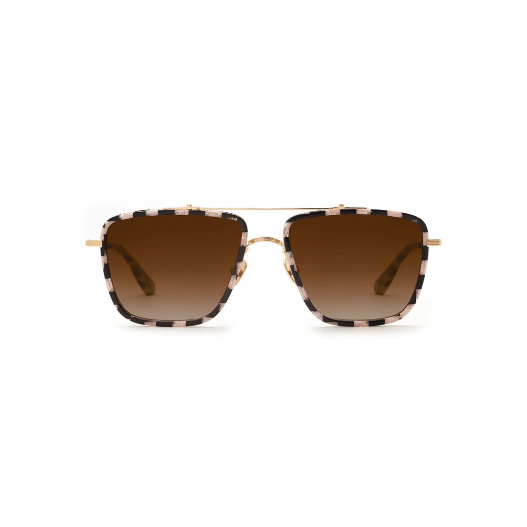 Krewe " Vail " Sunglasses-Sunglasses-18K Titanium + Harlequin-Amber Gradient-Kevin's Fine Outdoor Gear & Apparel