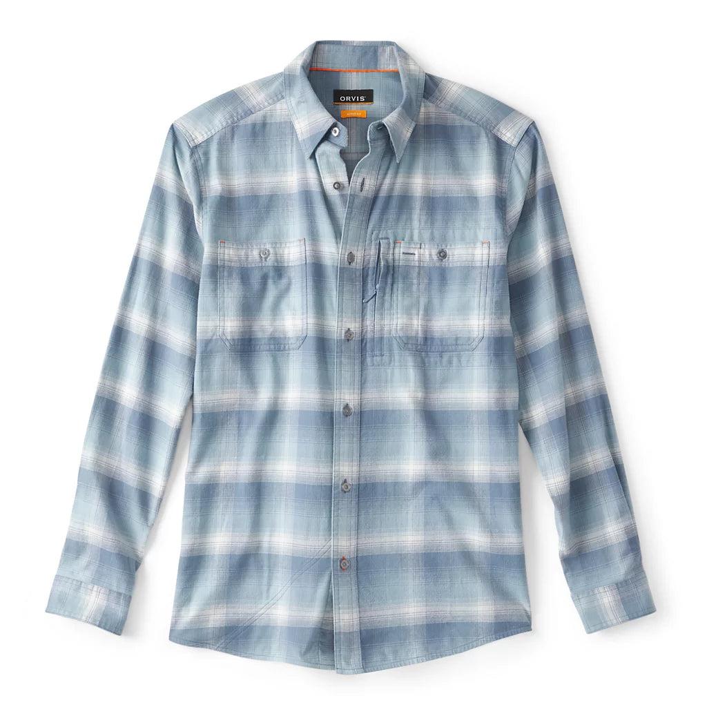 Orvis Flat Creek Tech Flannel-Men's Clothing-Haze/Blue Plaid-S-Kevin's Fine Outdoor Gear & Apparel