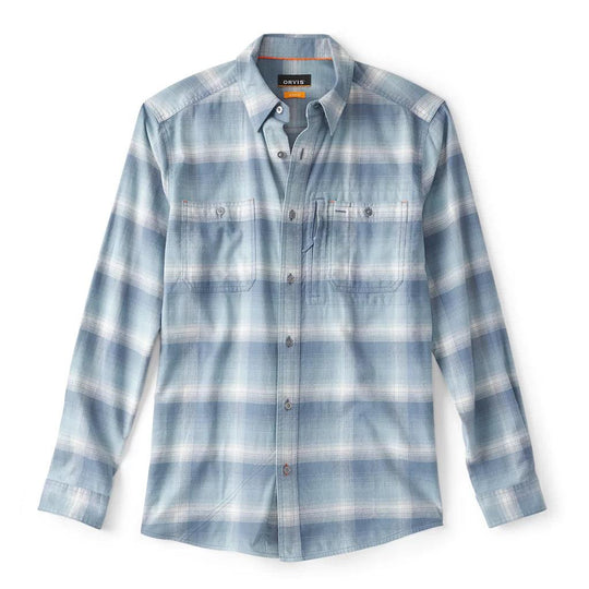 Orvis Flat Creek Tech Flannel-Men's Clothing-Haze/Blue Plaid-S-Kevin's Fine Outdoor Gear & Apparel