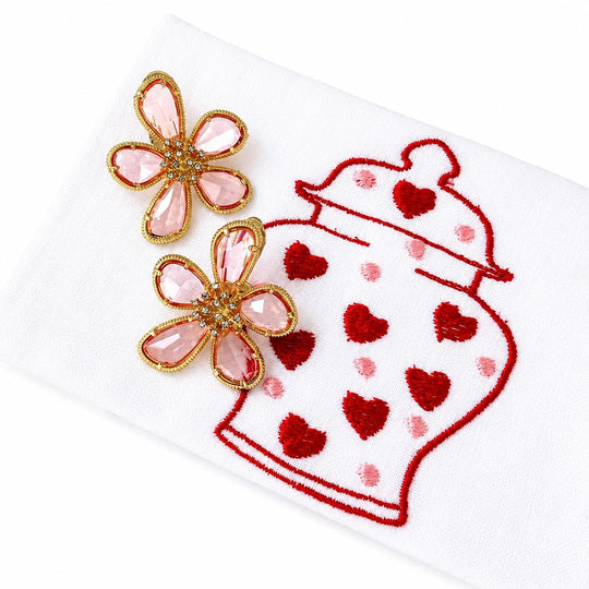 Sonja Crystal Floral Stud Earring-Jewelry-Pink-Kevin's Fine Outdoor Gear & Apparel