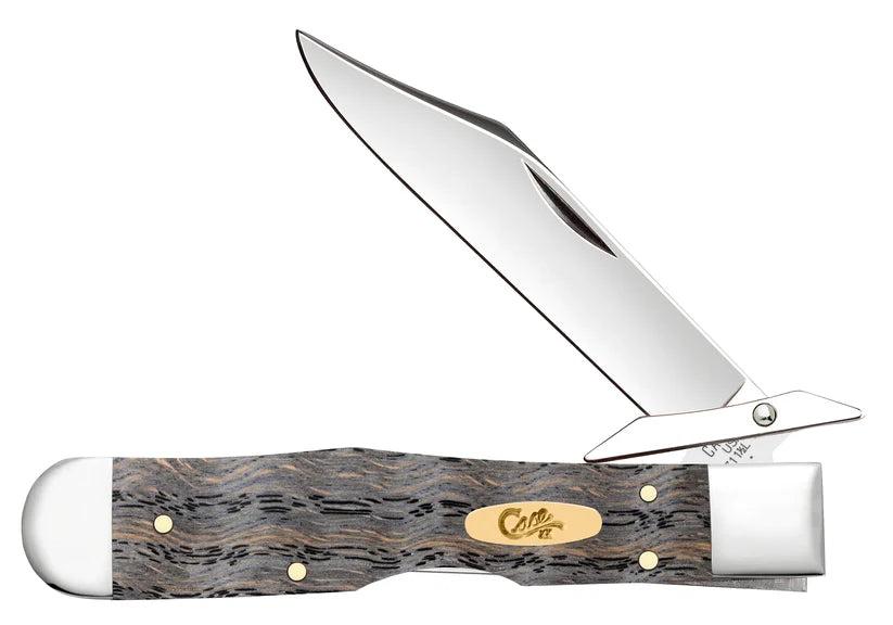 Case Smooth Black Curly Oak Wood Cheetah Cub Knife