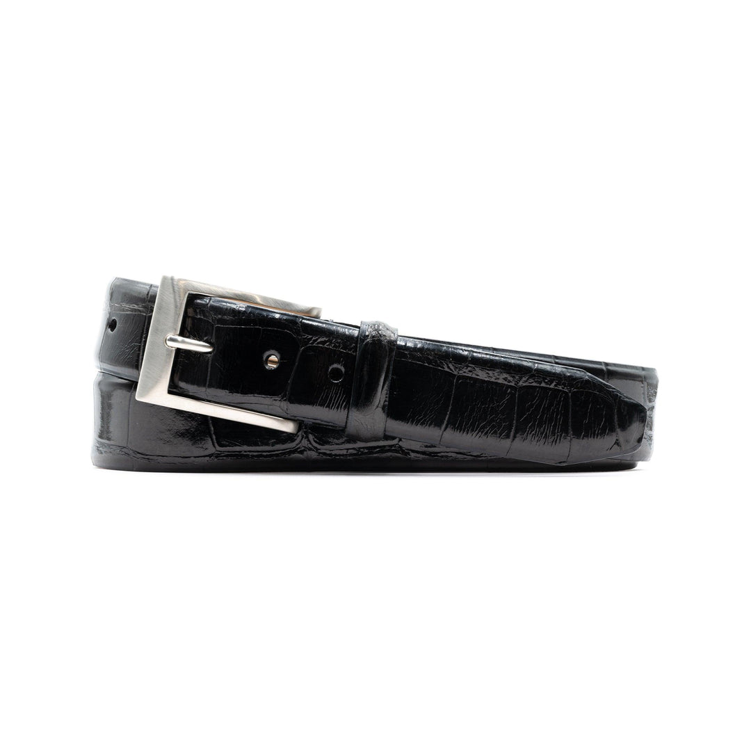 Martin Dingman Hand Glazed American Alligator Leather Belt-Men's Accessories-Black-30-Kevin's Fine Outdoor Gear & Apparel