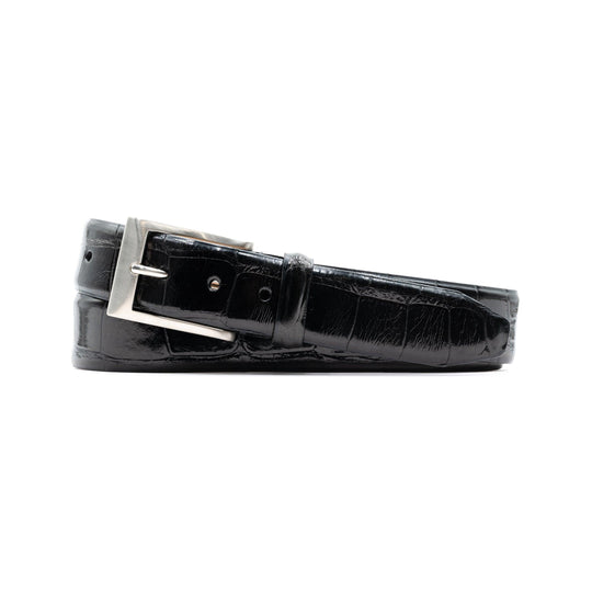 Martin Dingman Hand Glazed American Alligator Leather Belt-Men's Accessories-Black-30-Kevin's Fine Outdoor Gear & Apparel