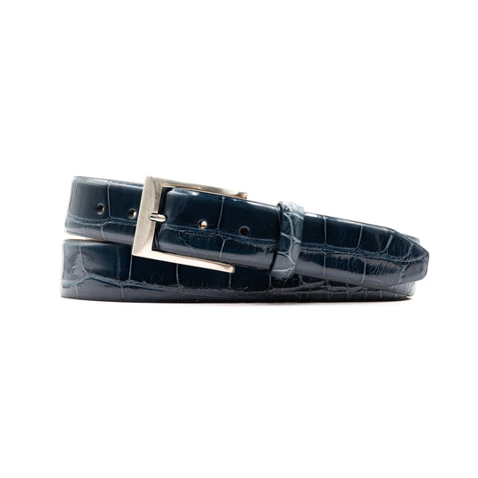 Martin Dingman Hand Glazed American Alligator Leather Belt-Men's Accessories-Sapphire-30-Kevin's Fine Outdoor Gear & Apparel