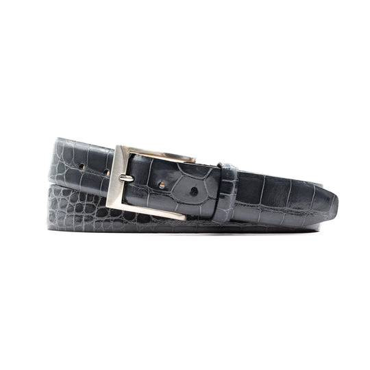 Martin Dingman Hand Glazed American Alligator Leather Belt-Men's Accessories-Slate-30-Kevin's Fine Outdoor Gear & Apparel