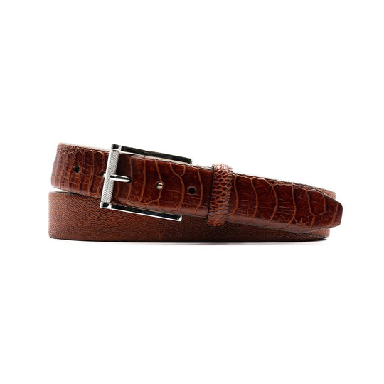 Martin Dingman South African Ostrich Leather Belt-Men's Accessories-Chestnut Glazed-30-Kevin's Fine Outdoor Gear & Apparel