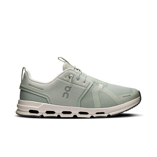 Sage green On Running Cloud Sky youth sneaker with breathable mesh upper, speed lacing, and cushioned CloudTec sole.