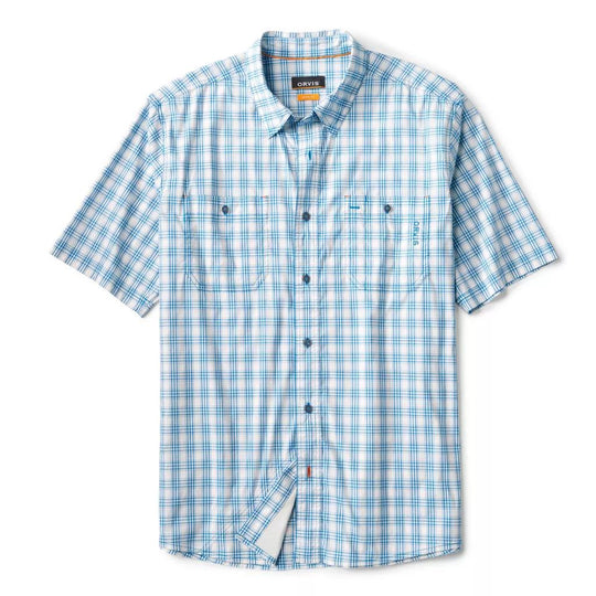 Orvis River Guide Plaid Short-Sleeve Shirt-Men's Clothing-Pacific Blue-S-Kevin's Fine Outdoor Gear & Apparel