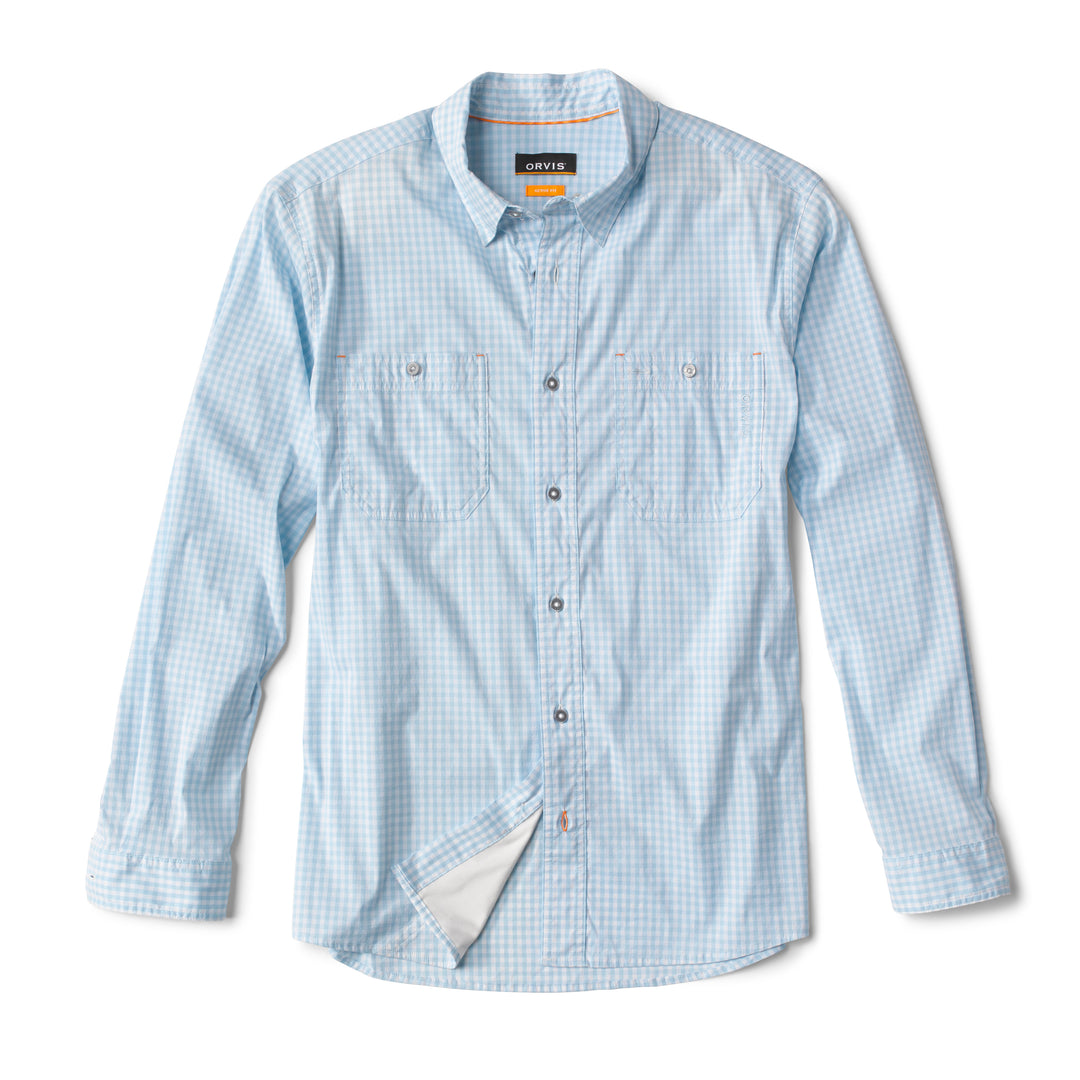 Orvis River Guide 2.0 Long Sleeve Shirt-Men's Clothing-Cloud Blue Gingham-S-Kevin's Fine Outdoor Gear & Apparel