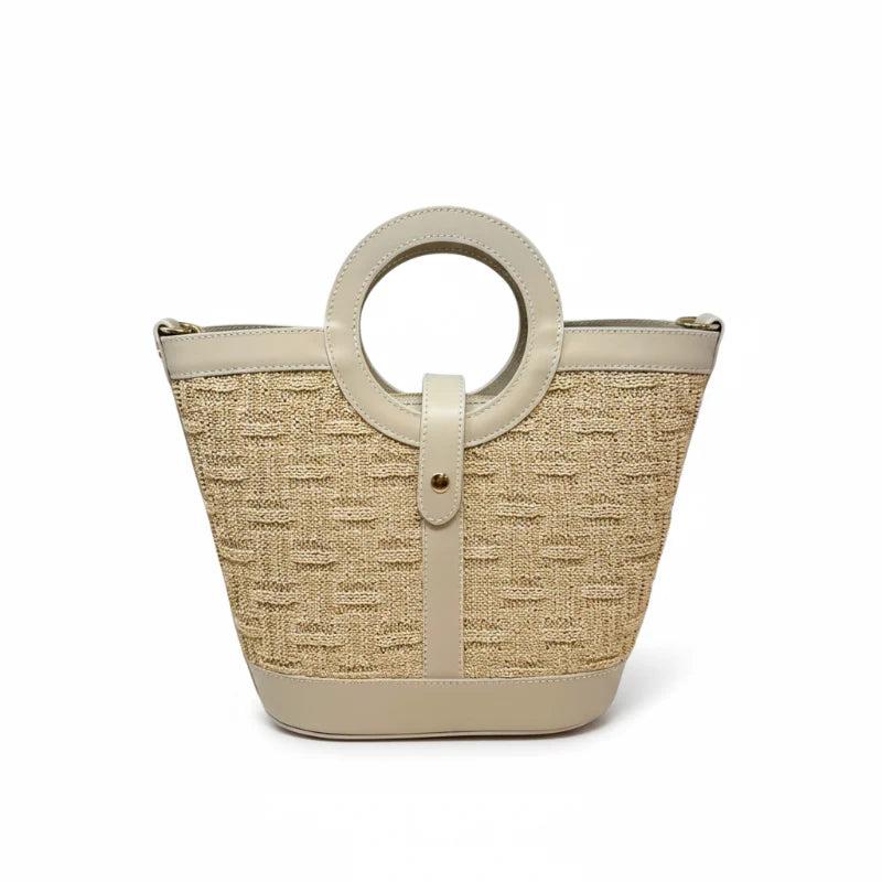 Kevin's Leather & Raffia Tote Bag
