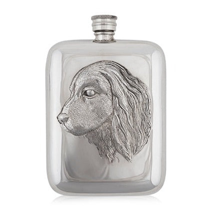 English Pewter Flask w/ Spaniel-Home/Giftware-One Size-Kevin's Fine Outdoor Gear & Apparel