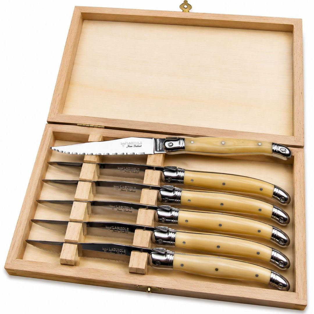 Laguiole Classic Steak Knife (Set of 6, Blonde)-Home/Giftware-Kevin's Fine Outdoor Gear & Apparel