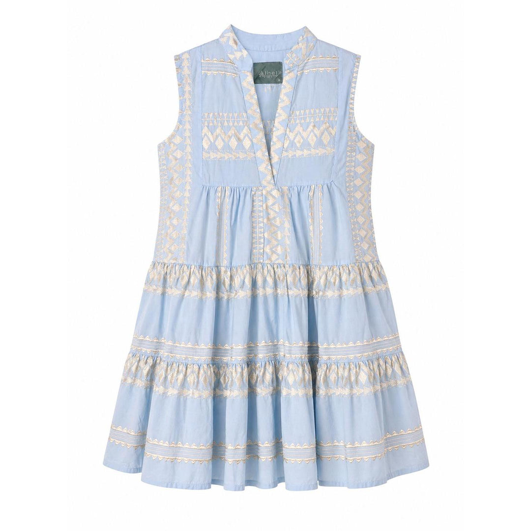 Aether Concept Cotton Dress-Women's Clothing-Light Blue/Off White-XS-Kevin's Fine Outdoor Gear & Apparel
