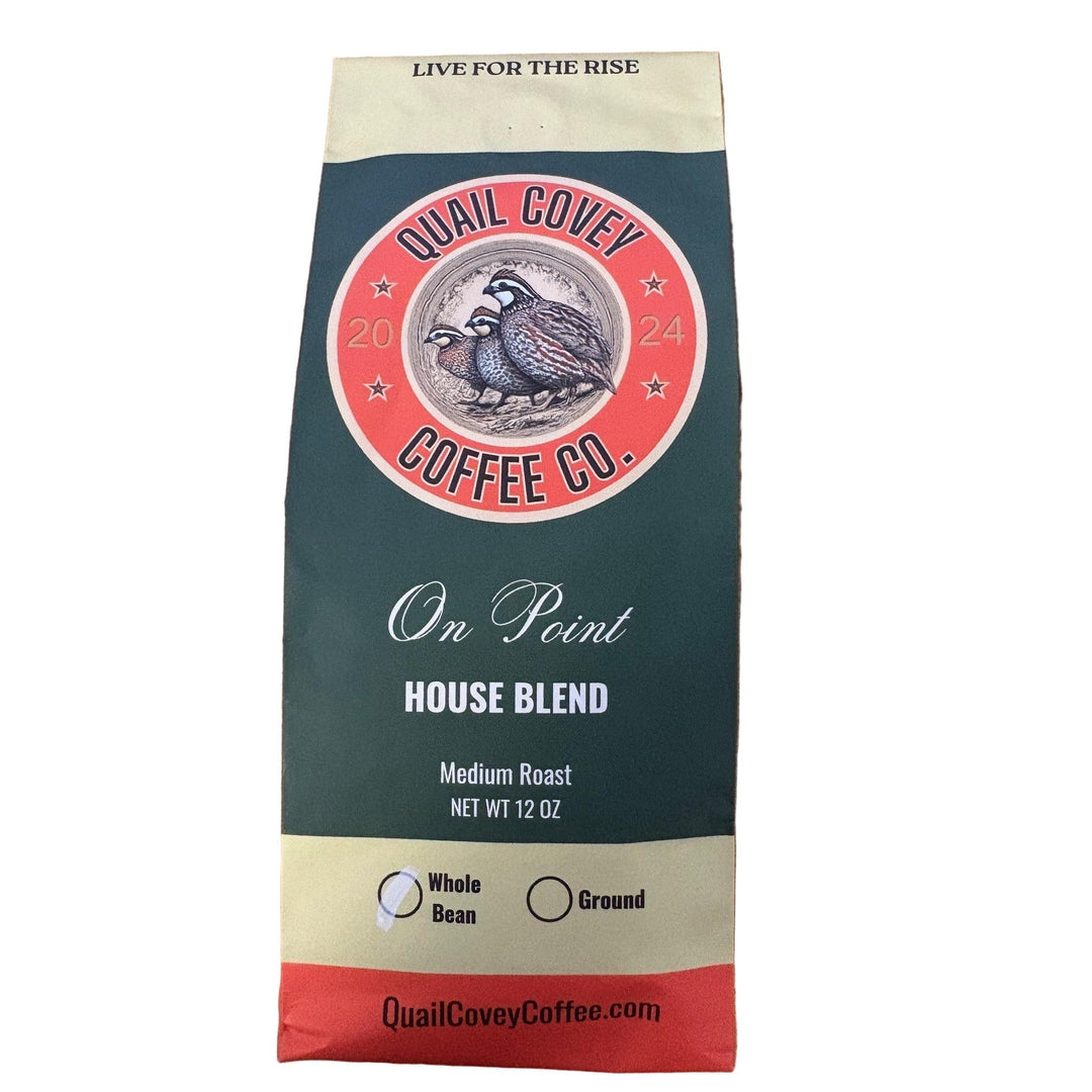 Quail Covey 12 oz Coffee-Home/Giftware-On Point House Blend Medium Roast Whole Bean-Kevin's Fine Outdoor Gear & Apparel