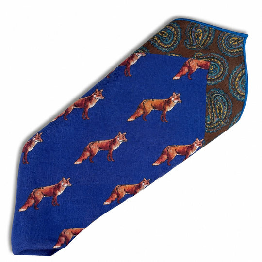 Kevin's Fox Pocket Square-Men's Accessories-Blue-Kevin's Fine Outdoor Gear & Apparel