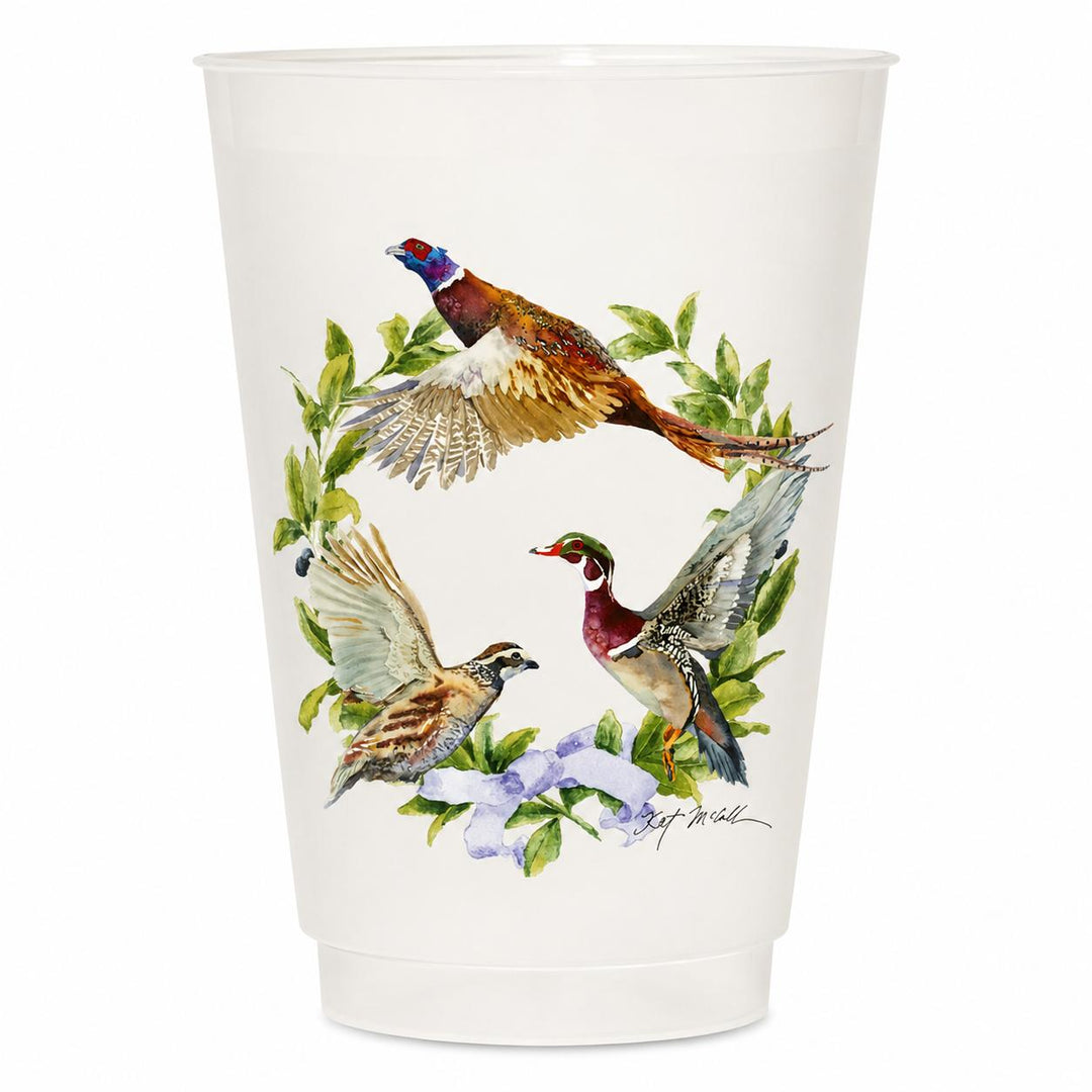 Kevin's Upland Wreath Frosted Shatterproof Cups (8 pack)-Home/Giftware-Kevin's Fine Outdoor Gear & Apparel