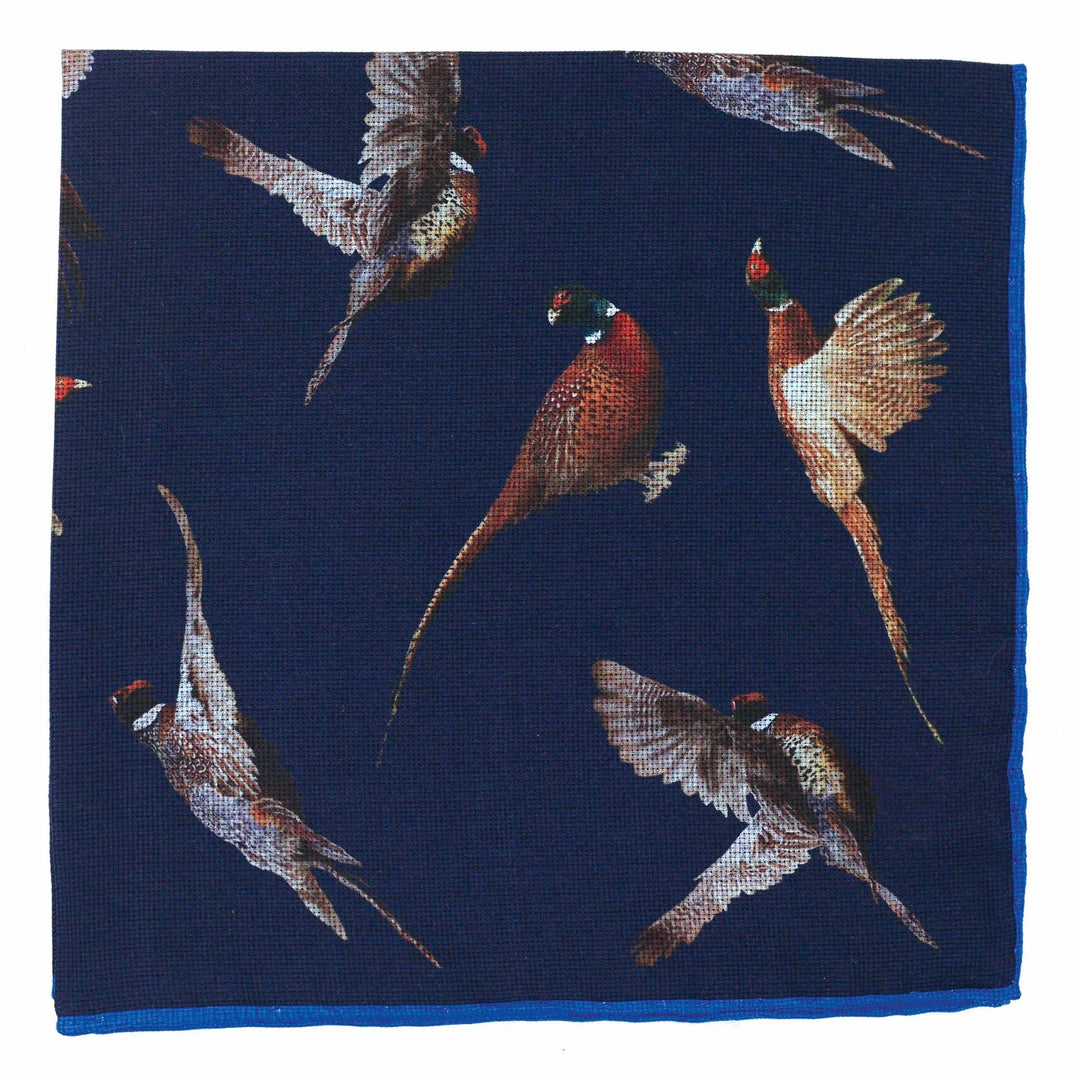 Kevin's Finest Game Birds Pocket Square-Home/Giftware-Navy-Kevin's Fine Outdoor Gear & Apparel