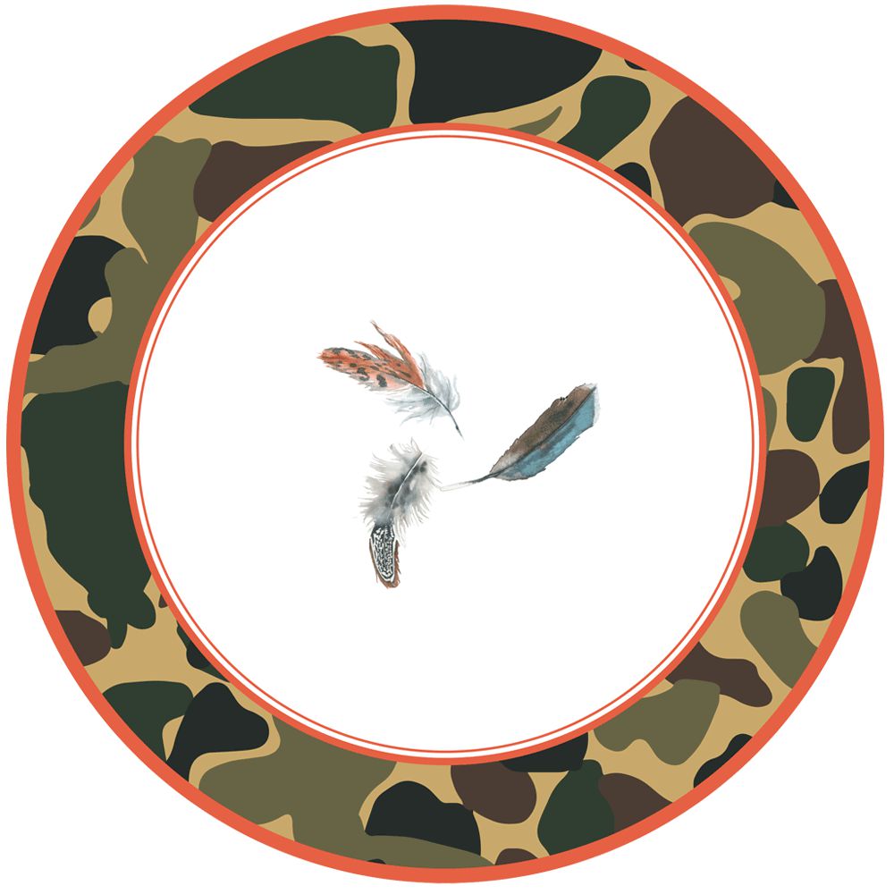 Game Birds & Feather Salad Plates (Set of 4)-Home/Giftware-Game Bird and Feathers-Kevin's Fine Outdoor Gear & Apparel