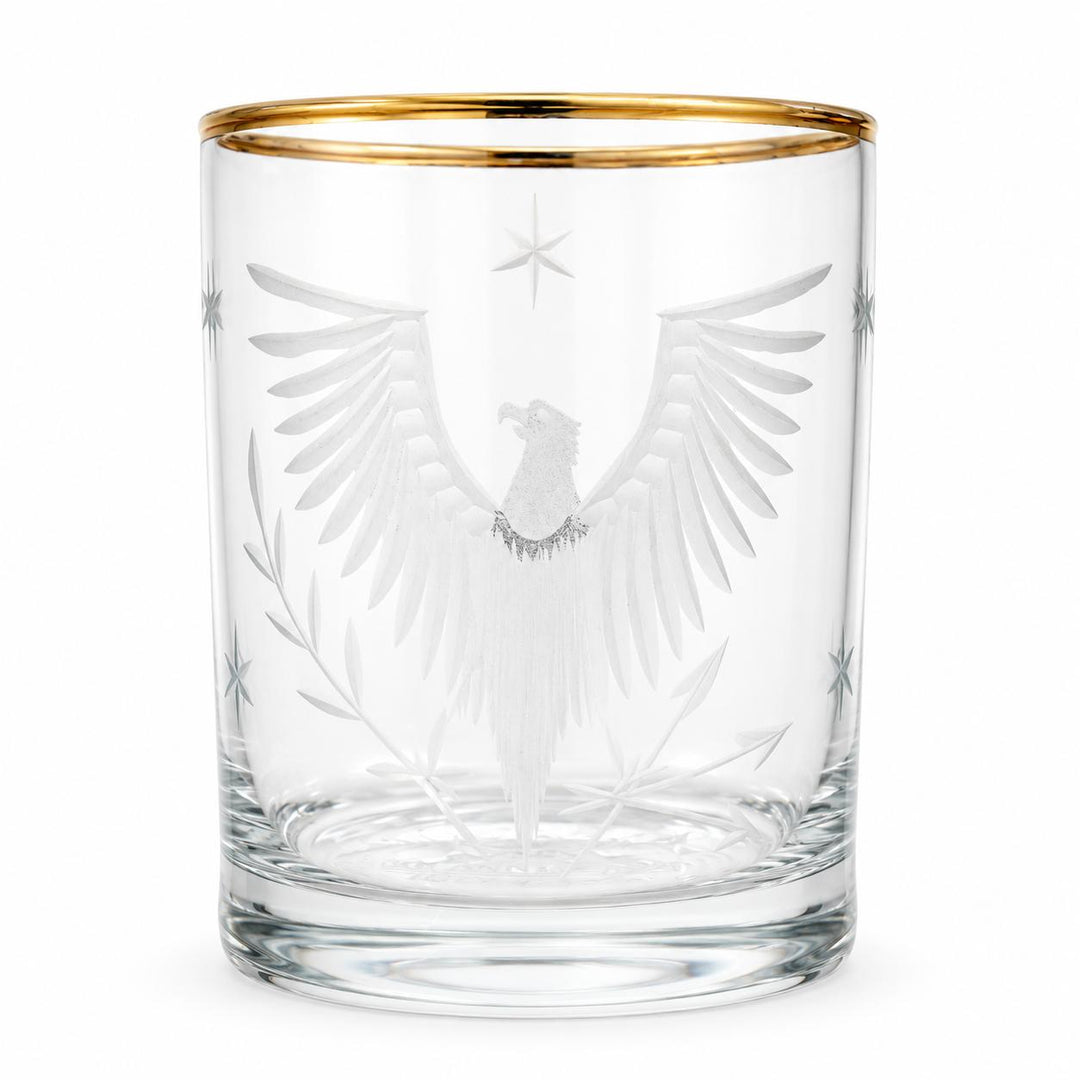 Federal Eagle with Gold Band Double Old Fashioned Glass-Home/Giftware-Kevin's Fine Outdoor Gear & Apparel