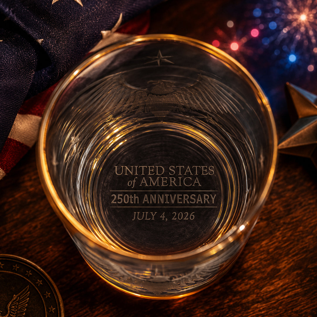 Federal Eagle with Gold Band Double Old Fashioned Glass-Home/Giftware-Kevin's Fine Outdoor Gear & Apparel