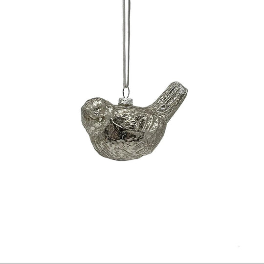 4.375" Glass Silver Brushed Bird-Home/Giftware-Kevin's Fine Outdoor Gear & Apparel
