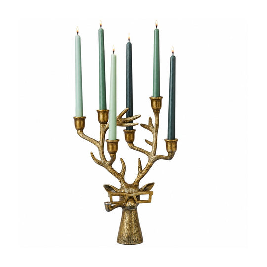Glorious E+E Frankie Candelabra-Home/Giftware-Antique Gold-9"-Kevin's Fine Outdoor Gear & Apparel
