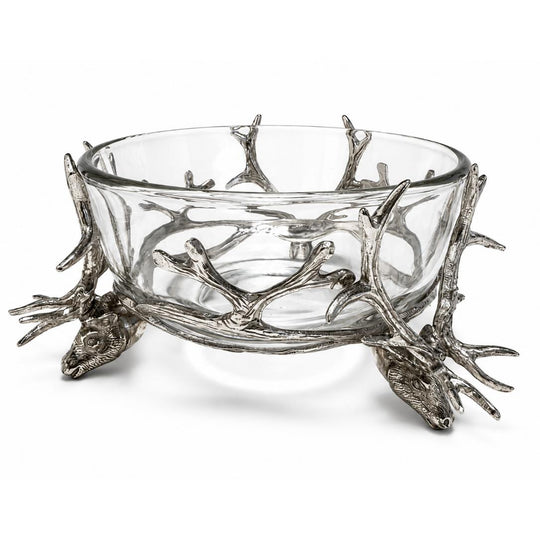 St. Anton Pewter & Glass Stag Head Head Bowl-Home/Giftware-Kevin's Fine Outdoor Gear & Apparel