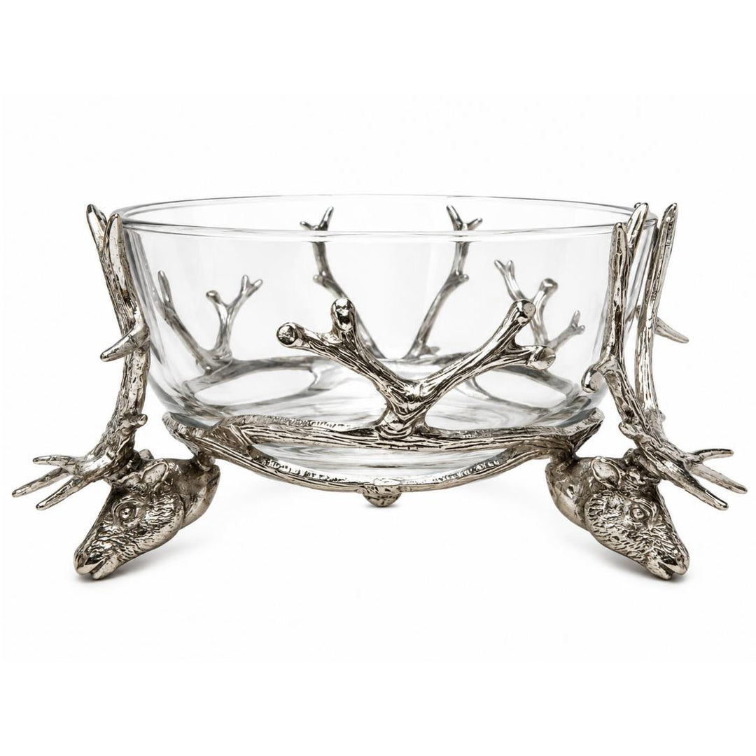 St. Anton Pewter & Glass Stag Head Head Bowl-Home/Giftware-Kevin's Fine Outdoor Gear & Apparel