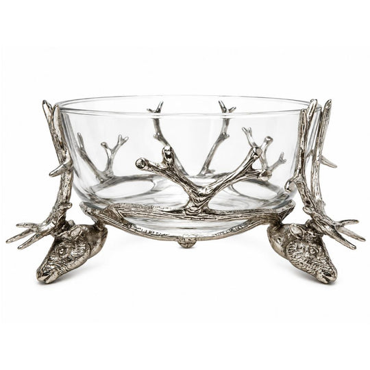 St. Anton Pewter & Glass Stag Head Head Bowl-Home/Giftware-Kevin's Fine Outdoor Gear & Apparel