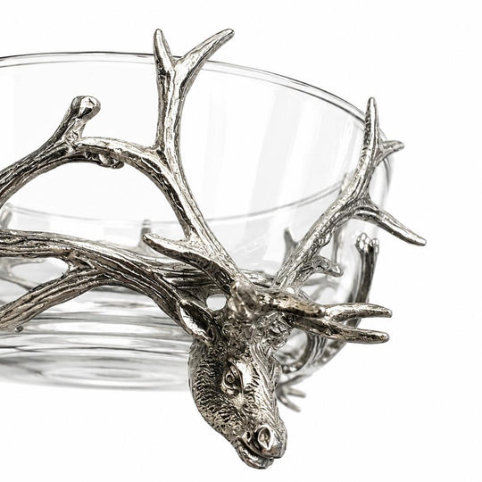 St. Anton Pewter & Glass Stag Head Head Bowl-Home/Giftware-Kevin's Fine Outdoor Gear & Apparel