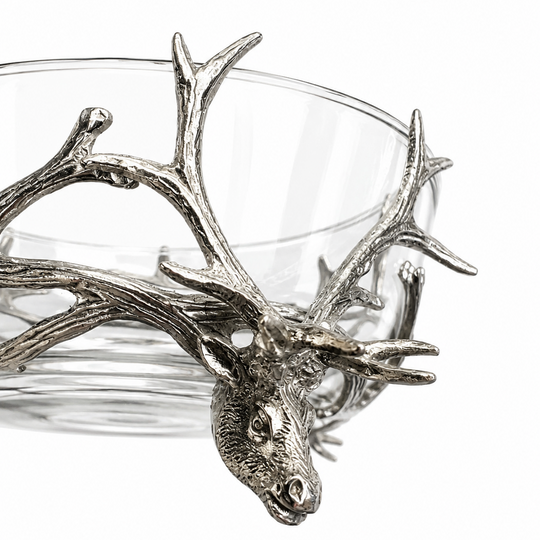 St. Anton Pewter & Glass Stag Head Head Bowl-Home/Giftware-Kevin's Fine Outdoor Gear & Apparel