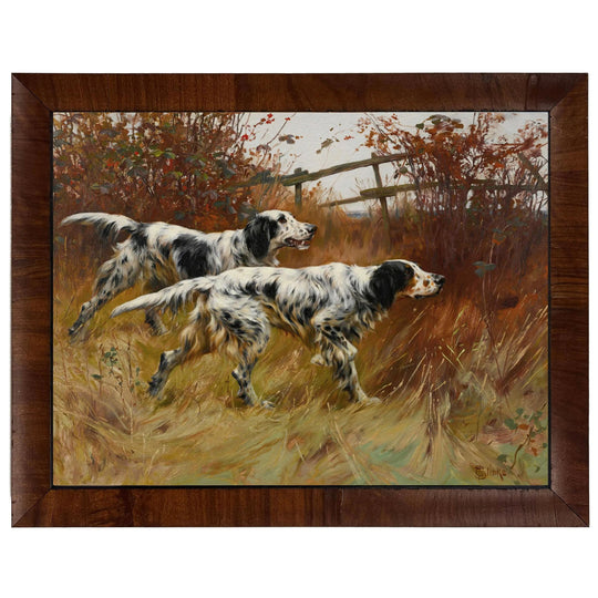 Vintage Hunting Dogs Framed Oil Reproduction-Home/Giftware-English Setter Pointing-Kevin's Fine Outdoor Gear & Apparel