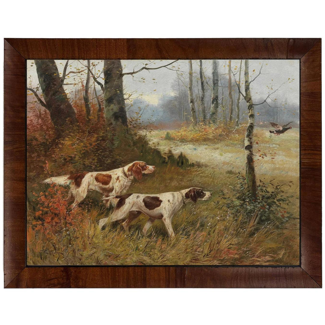 Vintage Hunting Dogs Framed Oil Reproduction-Home/Giftware-English Pointer and Setter-Kevin's Fine Outdoor Gear & Apparel