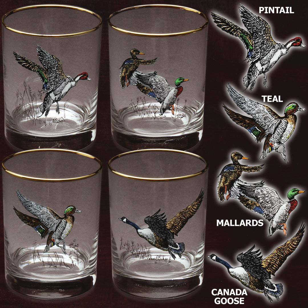 Waterfowl 14 oz Double Old Fashioned (Set of 4)-Home/Giftware-Kevin's Fine Outdoor Gear & Apparel