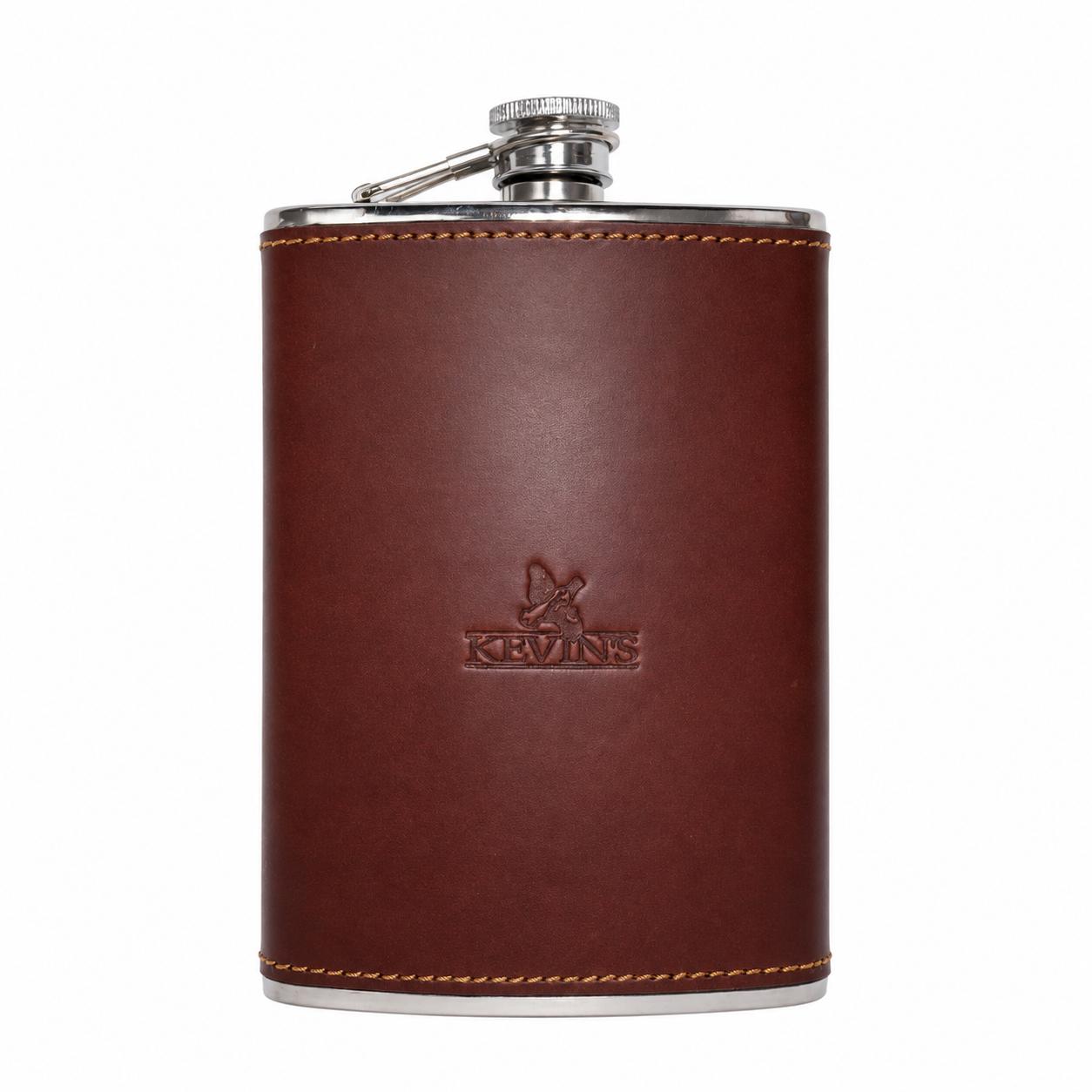 Kevin's Leather Wrapped 8 oz Flask-Home/Giftware-Kevin's Fine Outdoor Gear & Apparel