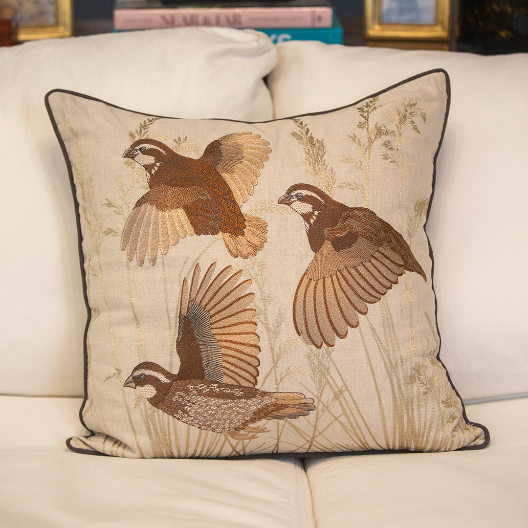 Flying Quail Pillow Covers 22" (Set of 2)-Home/Giftware-Kevin's Fine Outdoor Gear & Apparel